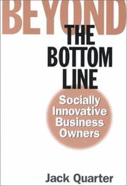 Cover of: Beyond the Bottom Line: Socially Innovative Business Owners