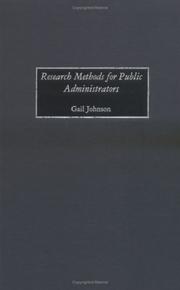 Cover of: Research Methods for Public Administrators: