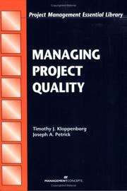 Cover of: Managing Project Quality (Project Management Essential Library) (Project Management Essential Library)