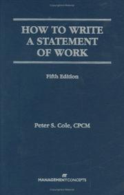 Cover of: How to Write a Statement of Work by Peter S. Cole