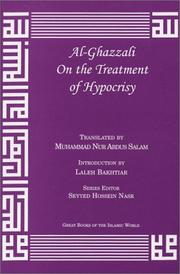 Cover of: Al-Ghazzali On the Treatment of Hypocrisy by al-Ghazzālī