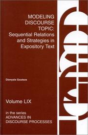 Cover of: Modeling Discourse Topic by Dionysis Goutsos, Dionysis Goutsos