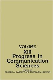 Cover of: Progress in Communication Sciences, Volume 13: (Progress in Communication Sciences)