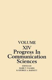 Cover of: Progress in Communication Sciences, Volume 14: Mutual Influence in Interpersonal Communication (Progress in Communication Sciences)