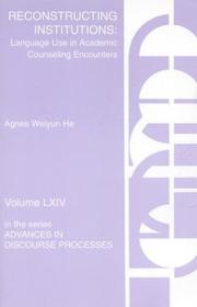 Cover of: Reconstructing Institutions by Agnes Weiyun He, Agnes Weiyun He
