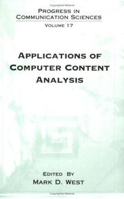 Cover of: Applications of computer content analysis | 