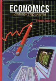 Cover of: Economics Institutions and Analysis (R 639 H)
