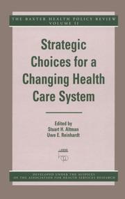 Cover of: Strategic choices for a changing health care system
