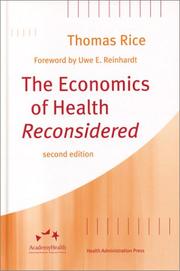 Cover of: The Economics of Health Reconsidered