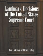 Cover of: Landmark Decisions of the United States Supreme Court by Paul Finkelman, Melvin I. Urofsky