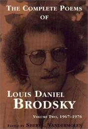 Poems by Louis Daniel Brodsky