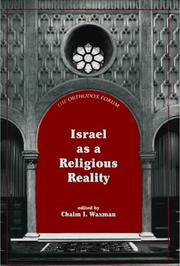 Cover of: Israel as a religious reality by edited by Chaim I. Waxman.