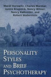 Cover of: Personality styles and brief psychotherapy