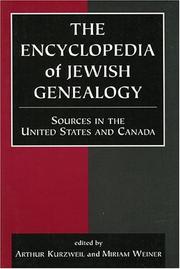 Cover of: The Encyclopedia of Jewish Genealogy: Sources in the United States and Canada, Volume 1 (The Encyclopedia of Jewish Genealogy , Vol 1)