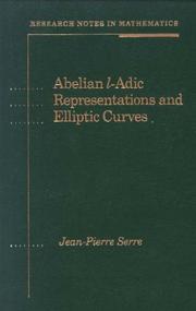 Abelian l̳-adic representations and elliptic curves by Jean-Pierre Serre