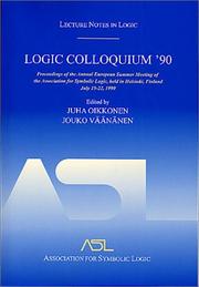 Cover of: Logic Colloquium '90: Lecture Notes in Logic, 2 (Lecture Notes in Logic, 1.)