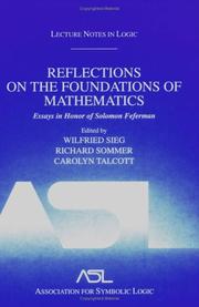 Cover of: Reflections on the Foundations of Mathematics | 