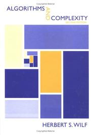 Cover of: Algorithms and complexity by Herbert S. Wilf, Herbert S. Wilf