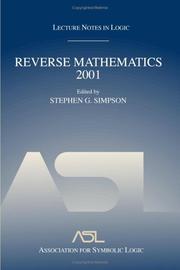 Cover of: Reverse mathematics 2001 by edited by Stephen G. Simpson.