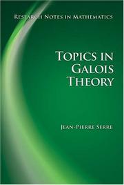 Cover of: Topics in Galois Theory (Research Notes in Mathematics)