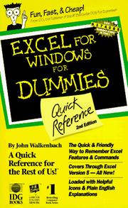 Cover of: EXCEL for Windows for dummies quick reference