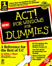 Cover of: ACT! for Windows for dummies by Jeffrey J. Mayer