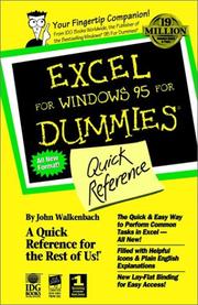 Cover of: Excel for Windows 95 for dummies: quick reference