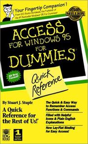 Cover of: Access for Windows 95 for dummies quick reference