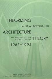 Cover of: Theorizing a New Agenda for Architecture by Kate Nesbitt
