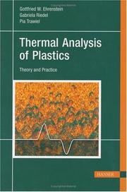 Cover of: Thermal Analysis Of Plastics by Gottfried W. Ehrenstein, Gabriela Riedel, Pia Trawiel
