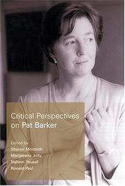 Cover of: Critical perspectives on Pat Barker by edited by Sharon Monteith ... [et al.].