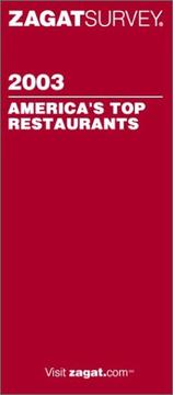 Cover of: Zagatsurvey 2003 America's Top Restaurants (Zagatsurvey: America's Top Restaurants)