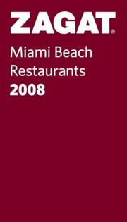 Cover of: Zagat 2008 Miami Beach Restaurants (Pocket Guide) (Zagat Miami Beach Restaurants) by Zagat Survey