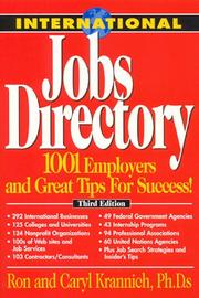 Cover of: International Jobs Directory by Ronald L. Krannich, Caryl Rae Krannich