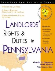 Cover of: Landlords' rights & duties in Pennsylvania by Gerald S. Gaetano