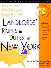 Cover of: Landlords' rights & duties in New York: with forms