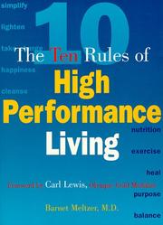 Cover of: The ten rules of high performance living