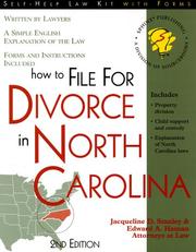 Cover of: How to file for divorce in North Carolina by Jacqueline D. Stanley