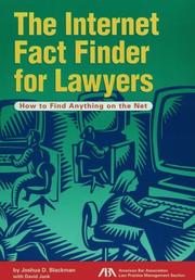 Cover of: The Internet fact finder for lawyers: how to find anything on the Net