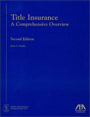 Cover of: Title insurance by James L. Gosdin, James L. Gosdin