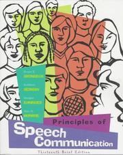 Cover of: Principles of speech communication