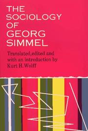 Cover of: The Sociology of Georg Simmel
