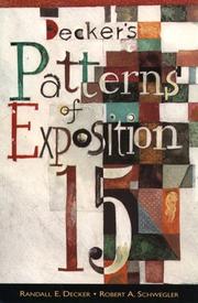 Front cover of Decker's Patterns of Exposition (15th Edition) by Unknown