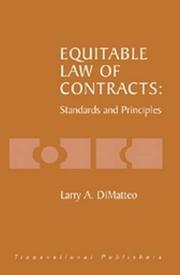 Cover of: Equitable law of contracts: standards and principles