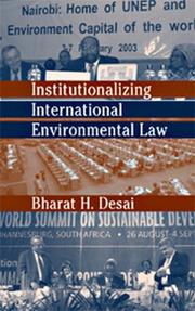 Cover of: Institutionalizing international environmental law