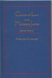 Cover of: Choice of law and multistate justice