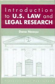 Cover of: Introduction to US Law and Legal Research