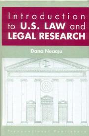 Cover of: Introduction to US Law and Legal Research by Dana Neacsu