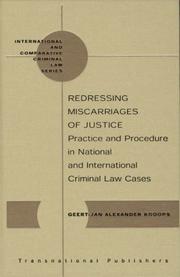 Cover of: Redressing Miscarriages of Justice | Geert-Jan Alexander Knoops