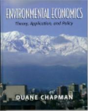 Cover of: Environmental economics: theory, application, and policy